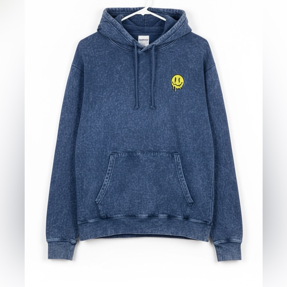 EIGHTY EIGHT BRAND Men’s Tie Dye Smiley Embroidered Pullover Hoodie